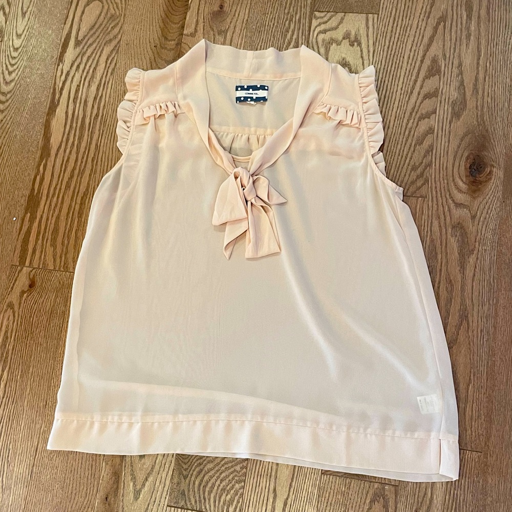 Comme Tol Pink Bow Blouse